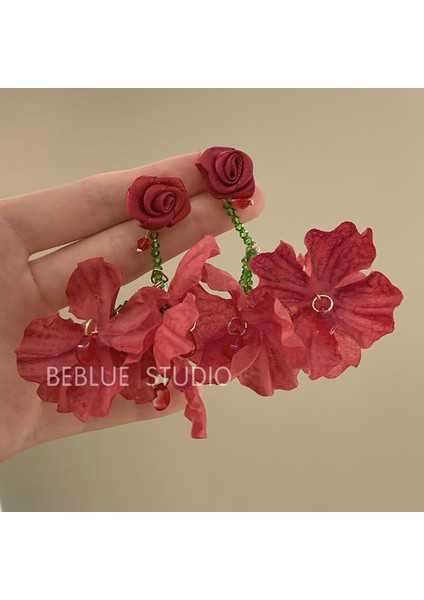 Kadınlar Için Tatil Tarzı Çiçekli Küpeler, Benzersiz ve Atılı Büyük Boy, Plaj Temalı Küpeler (Yurt Dışından)