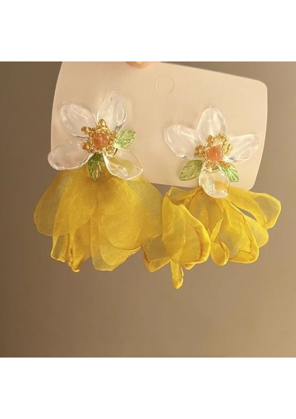 Kadınlar Için Tatil Tarzı Çiçekli Küpeler, Benzersiz ve Atılı Büyük Boy, Plaj Temalı Küpeler (Yurt Dışından)