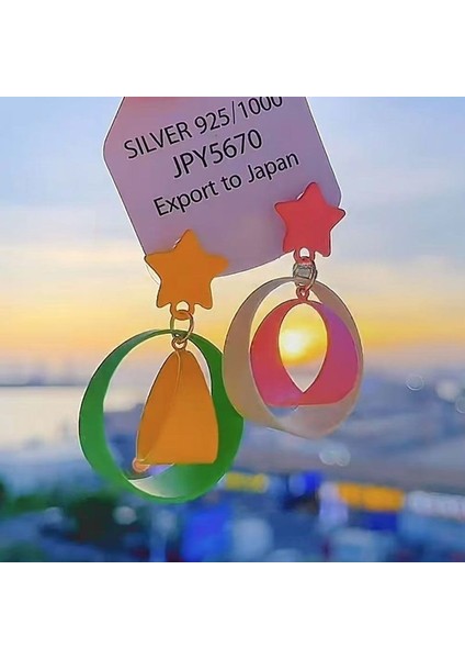 Kadınlar Için Tatil Tarzı Çiçekli Küpeler, Benzersiz ve Atılı Büyük Boy, Plaj Temalı Küpeler (Yurt Dışından)