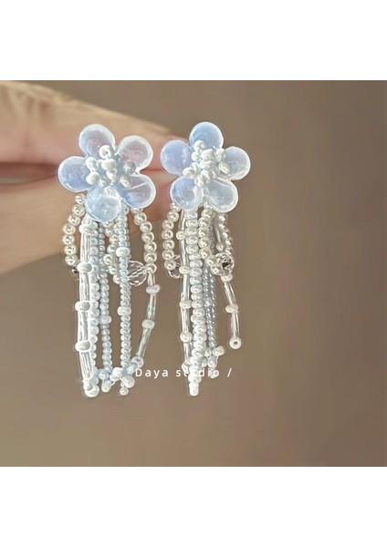 Kadınlar Için Tatil Tarzı Çiçekli Küpeler, Benzersiz ve Atılı Büyük Boy, Plaj Temalı Küpeler (Yurt Dışından)