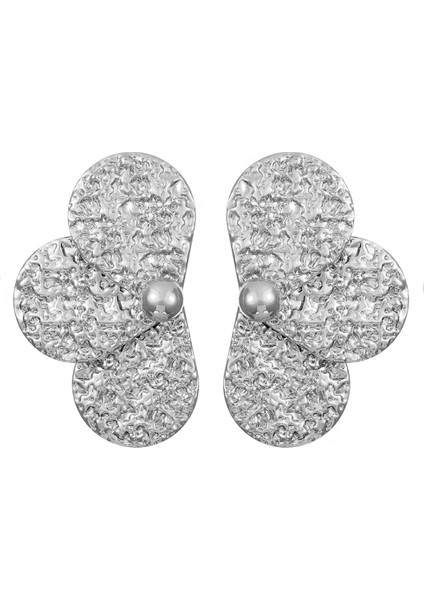 Kadınlar Için Avrupa ve Amerikan Tarzı Metalik Pürüzsüz Katlanır Küpeler, Geometrik Taç Yaprağı Küpeler (Yurt Dışından)