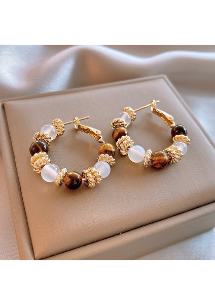 Maillard Kaplan Gözü Taşlı Küpeler - Kadınlar Için Vintage, Çok Yönlü, Zarif, Lüks, Sade ve Şık Küpeler (Yurt Dışından)