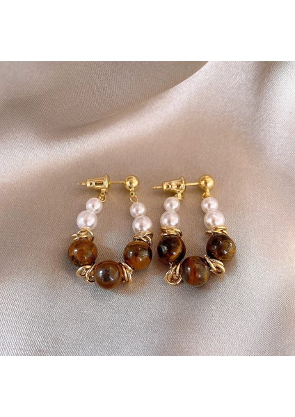 Maillard Kaplan Gözü Taşlı Küpeler - Kadınlar Için Vintage, Çok Yönlü, Zarif, Lüks, Sade ve Şık Küpeler (Yurt Dışından)