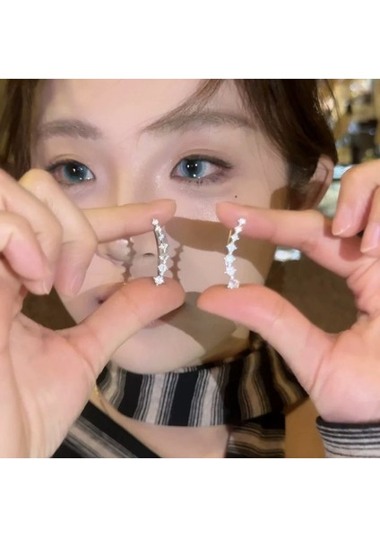 Tatlı ve Havalı Stil Seki Kız Düz Halka Küpeler Yeni Basit Yuvarlak Yüz Küpeleri Benzersiz Daire Küpeler (Yurt Dışından)