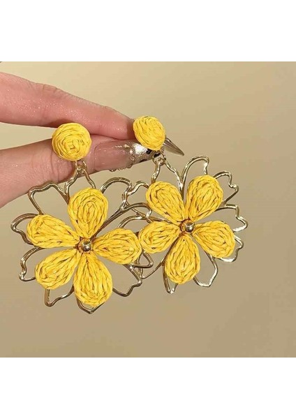 Kadınlar Için Tatil Tarzı Çiçekli Küpeler, Benzersiz ve Atılı Büyük Boy, Plaj Temalı Küpeler (Yurt Dışından)