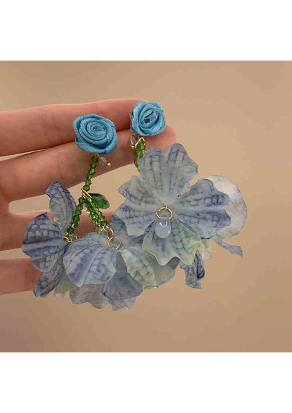 Kadınlar Için Tatil Tarzı Çiçekli Küpeler, Benzersiz ve Atılı Büyük Boy, Plaj Temalı Küpeler (Yurt Dışından)