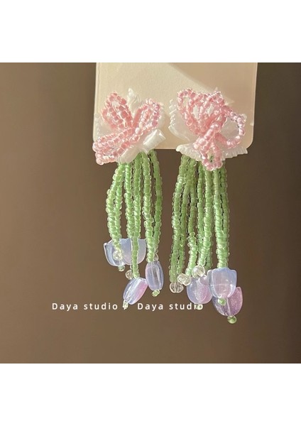 Kadınlar Için Tatil Tarzı Çiçekli Küpeler, Benzersiz ve Atılı Büyük Boy, Plaj Temalı Küpeler (Yurt Dışından)