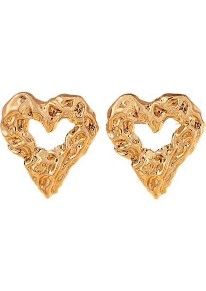 Kadınlar Için Avrupa ve Amerikan Tarzı Metalik Pürüzsüz Katlanır Küpeler, Geometrik Taç Yaprağı Küpeler (Yurt Dışından)