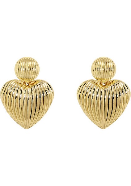 Kadınlar Için Avrupa ve Amerikan Tarzı Metalik Pürüzsüz Katlanır Küpeler, Geometrik Taç Yaprağı Küpeler (Yurt Dışından)