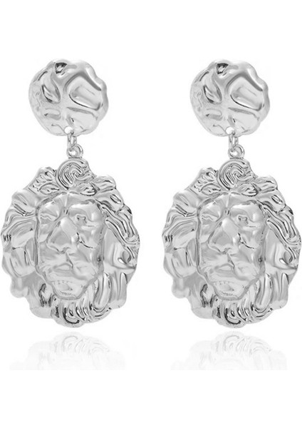 Kadınlar Için Avrupa ve Amerikan Tarzı Metalik Pürüzsüz Katlanır Küpeler, Geometrik Taç Yaprağı Küpeler (Yurt Dışından)