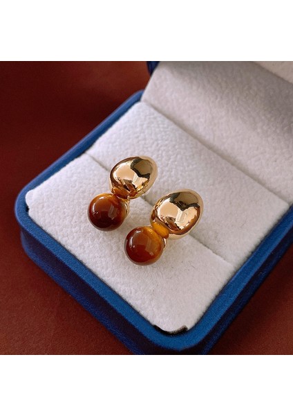 Maillard Kaplan Gözü Taşlı Küpeler - Kadınlar Için Vintage, Çok Yönlü, Zarif, Lüks, Sade ve Şık Küpeler (Yurt Dışından)