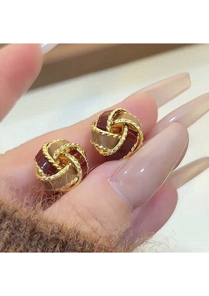 Maillard Kaplan Gözü Taşlı Küpeler - Kadınlar Için Vintage, Çok Yönlü, Zarif, Lüks, Sade ve Şık Küpeler (Yurt Dışından)