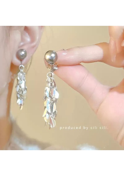 Kadınlar Için 925 Ayar Gümüş Püsküllü Çiçek Küpeler, Lüks Uzun Küpeler, Popüler Stil (Yurt Dışından)