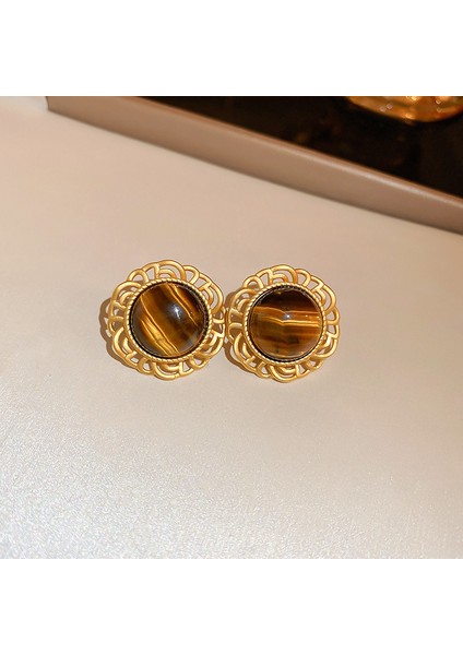 Maillard Kaplan Gözü Taşlı Küpeler - Kadınlar Için Vintage, Çok Yönlü, Zarif, Lüks, Sade ve Şık Küpeler (Yurt Dışından)