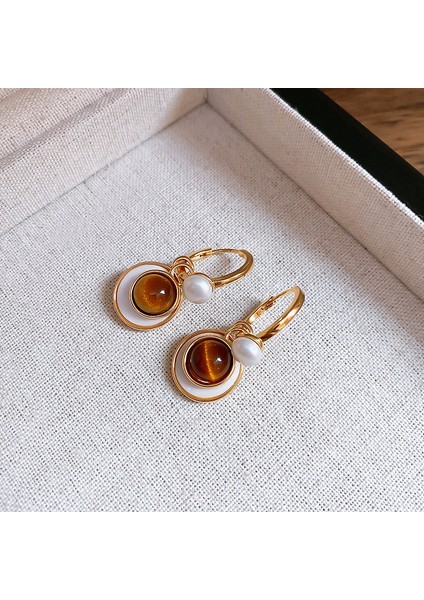 Maillard Kaplan Gözü Taşlı Küpeler - Kadınlar Için Vintage, Çok Yönlü, Zarif, Lüks, Sade ve Şık Küpeler (Yurt Dışından)