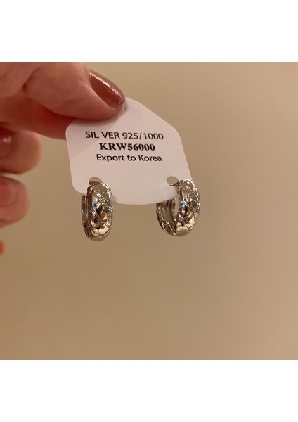 Kadınlar Için Yeni Metalik Cilalı Küpeler, Zarif ve Sofistike Halka Küpeler (Yurt Dışından)