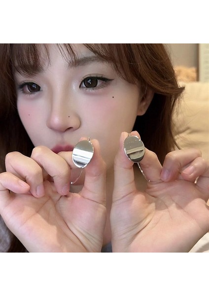 Kadınlar Için Yeni Metalik Cilalı Küpeler, Zarif ve Sofistike Halka Küpeler (Yurt Dışından)