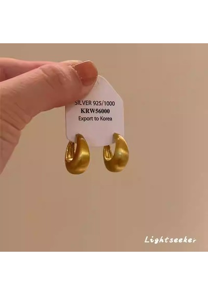 Kadınlar Için Yeni Sonbahar/kış Metalik Parlak Yuvarlak Küpeler, Zarif ve Sofistike, Kare ve Yuvarlak Yüzlere Yakışır, Retro Tarz. (Yurt Dışından)