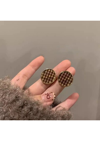 Kadınlar Için Yeni Sonbahar/kış Metalik Parlak Yuvarlak Küpeler, Zarif ve Sofistike, Kare ve Yuvarlak Yüzlere Yakışır, Retro Tarz. (Yurt Dışından)