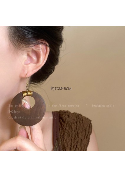 Kadınlar Için Yeni Sonbahar/kış Metalik Parlak Yuvarlak Küpeler, Zarif ve Sofistike, Kare ve Yuvarlak Yüzlere Yakışır, Retro Tarz. (Yurt Dışından)