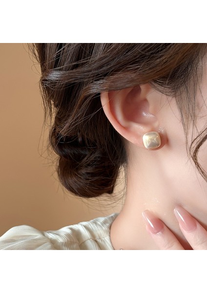 Kadınlar Için Yeni Sonbahar/kış Metalik Parlak Yuvarlak Küpeler, Zarif ve Sofistike, Kare ve Yuvarlak Yüzlere Yakışır, Retro Tarz. (Yurt Dışından)