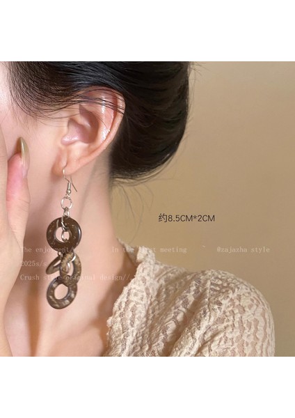 Kadınlar Için Yeni Metalik Cilalı Küpeler, Zarif ve Sofistike Halka Küpeler (Yurt Dışından)