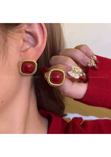 Kadınlar Için Yeni Sonbahar/kış Metalik Parlak Yuvarlak Küpeler, Zarif ve Sofistike, Kare ve Yuvarlak Yüzlere Yakışır, Retro Tarz. (Yurt Dışından)