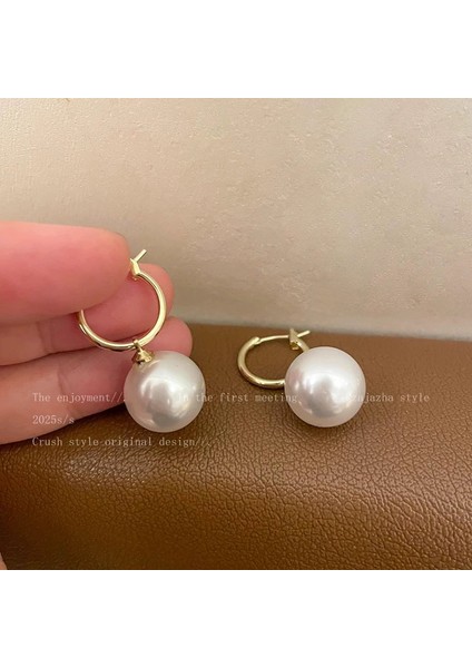 Kadınlar Için Yeni Sonbahar/kış Metalik Parlak Yuvarlak Küpeler, Zarif ve Sofistike, Kare ve Yuvarlak Yüzlere Yakışır, Retro Tarz. (Yurt Dışından)