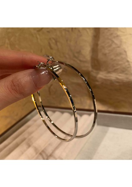 Kadınlar Için Yeni Sonbahar/kış Metalik Parlak Yuvarlak Küpeler, Zarif ve Sofistike, Kare ve Yuvarlak Yüzlere Yakışır, Retro Tarz. (Yurt Dışından)