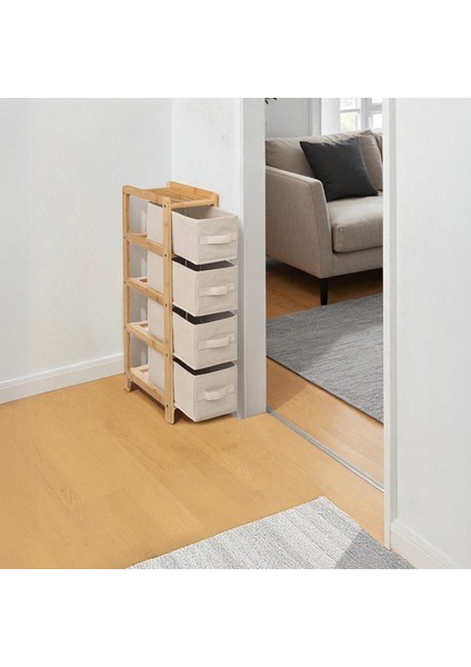 Bambu Slim 4 Çekmeceli Dolap Organizer Çok Amaçlı Düzenleyici Şifonyer DB-0048 modelleri