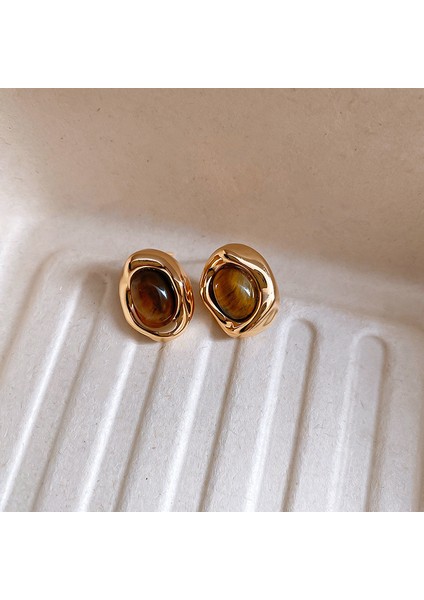 Maillard Kaplan Gözü Taşlı Küpeler - Kadınlar Için Vintage, Çok Yönlü, Zarif, Lüks, Sade ve Şık Küpeler (Yurt Dışından)