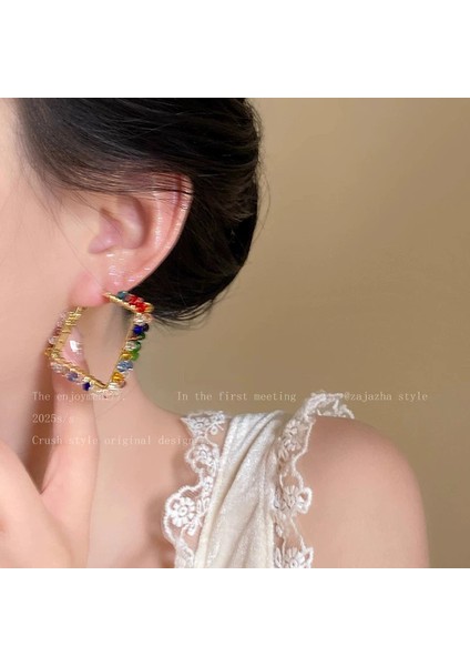 Kadınlar Için Yeni Sonbahar/kış Metalik Parlak Yuvarlak Küpeler, Zarif ve Sofistike, Kare ve Yuvarlak Yüzlere Yakışır, Retro Tarz. (Yurt Dışından)