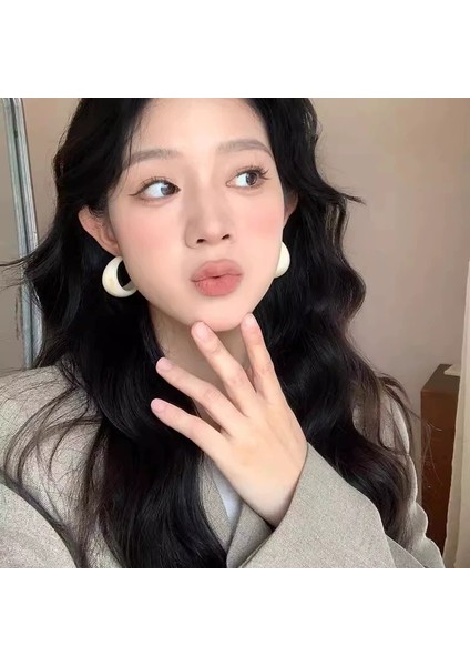 Kadınlar Için Yeni Sonbahar/kış Metalik Parlak Yuvarlak Küpeler, Zarif ve Sofistike, Kare ve Yuvarlak Yüzlere Yakışır, Retro Tarz. (Yurt Dışından)