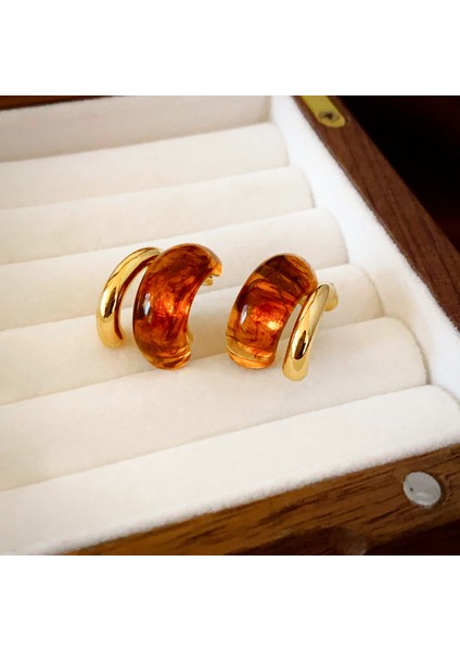 Maillard Kaplan Gözü Taşlı Küpeler - Kadınlar Için Vintage, Çok Yönlü, Zarif, Lüks, Sade ve Şık Küpeler (Yurt Dışından)