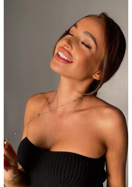 Gümüş Rengi Çelik Y Kolye