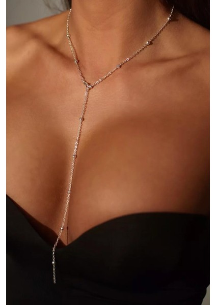 Gümüş Rengi Çelik Y Kolye modelleri