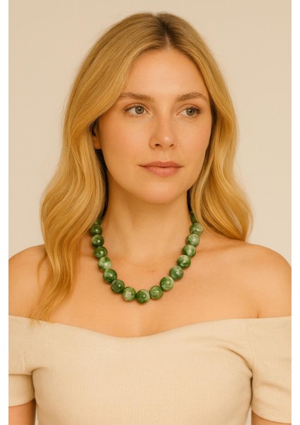 Büyük Boncuklu Kadın Kolye - 20MM Boncuklu