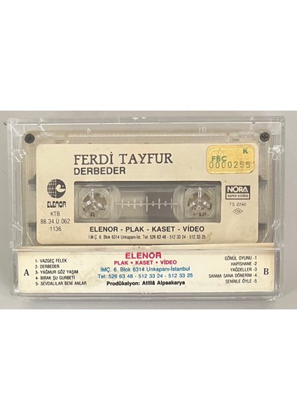 Ferdi Tayfur Derbeder Kaset (Orijinal Dönem Kağıt Baskı Kaset) fiyatları