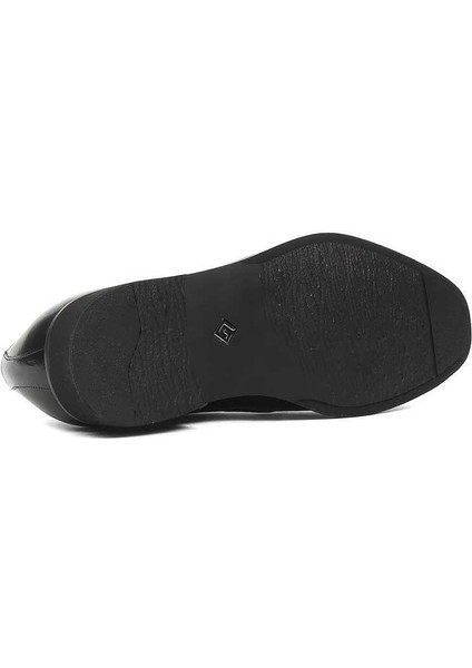 Erkek Siyah Bağcıklı Deri Klasik Ayakkabı