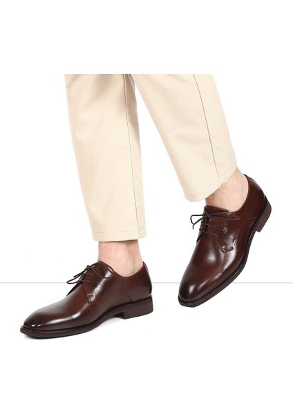 Erkek Kahverengi Bağcıklı Deri Klasik Ayakkabı fiyatları