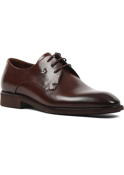 Erkek Kahverengi Bağcıklı Deri Klasik Ayakkabı modelleri