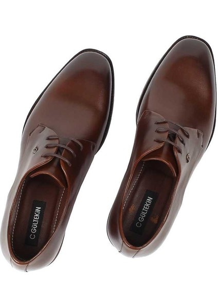 Erkek Kahverengi Bağcıklı Deri Klasik Ayakkabı