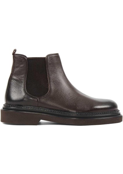 Erkek Kahverengi Deri Chelsea Bot