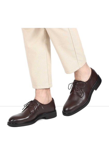 Erkek Kahverengi Bağcıklı Deri Ayakkabı fiyatları