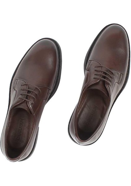Erkek Kahverengi Bağcıklı Deri Ayakkabı