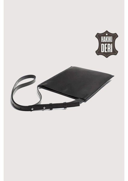 Hakiki Deri Kadın Omuz Çantası Siyah SMR8978 indirimleri