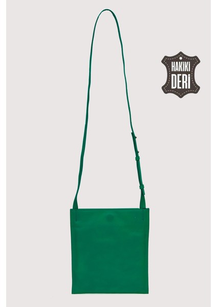Hakiki Deri Kadın Omuz Çantası Yeşil SMR8978