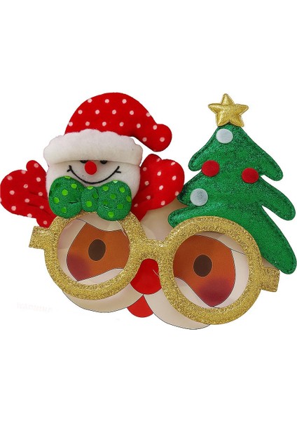 Yılbaşı Ağacı ve Noel Baba Eğlenceli Gözlük