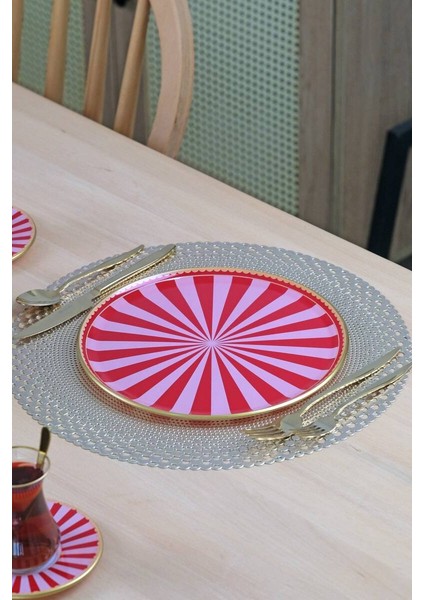 Pink Line 6 Parça 6 Kişilik Servis Takımı - Servis Tabağı