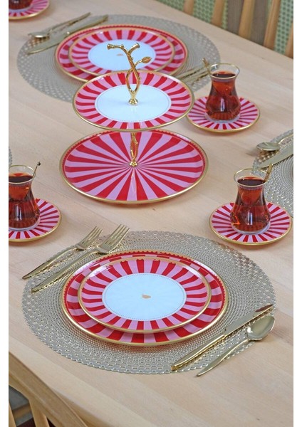 Pink Line 6 Parça 6 Kişilik Servis Takımı - Servis Tabağı fiyatları